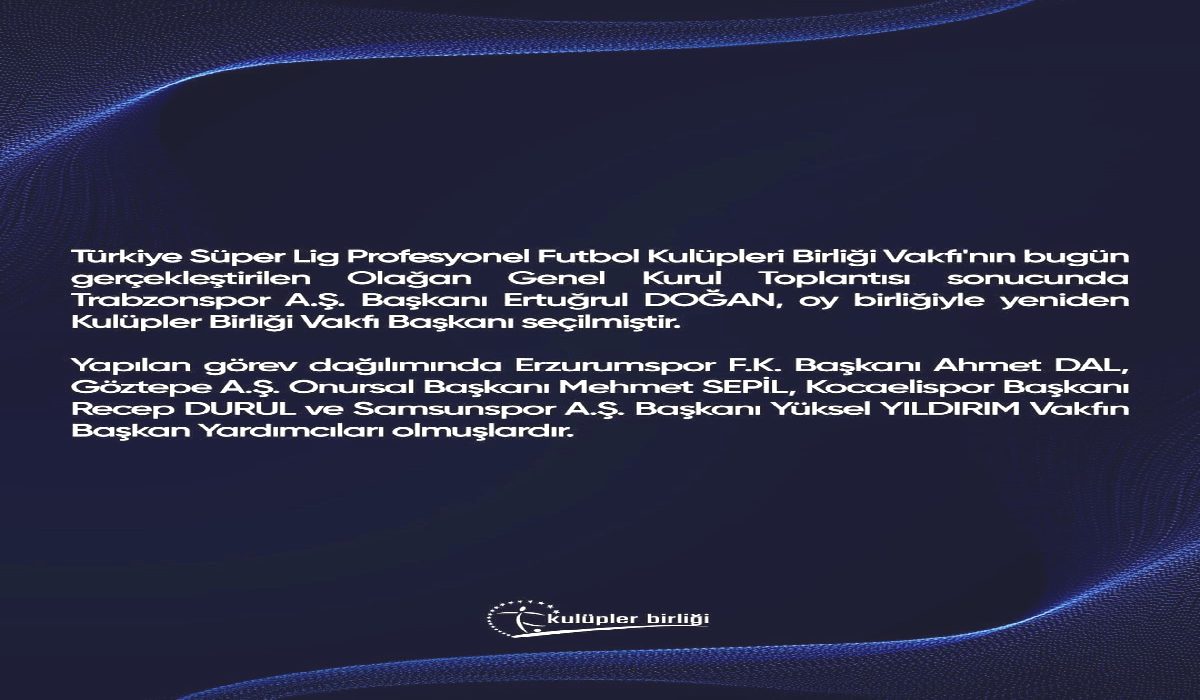 Ertuğrul Doğan Yeniden Başkan